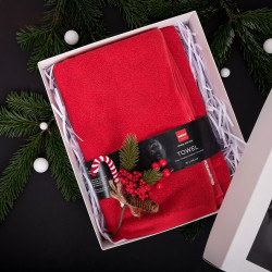 Rankšluostis dovanų dėžutėje, HARVIA, 70 x 140 cm, raudonas 