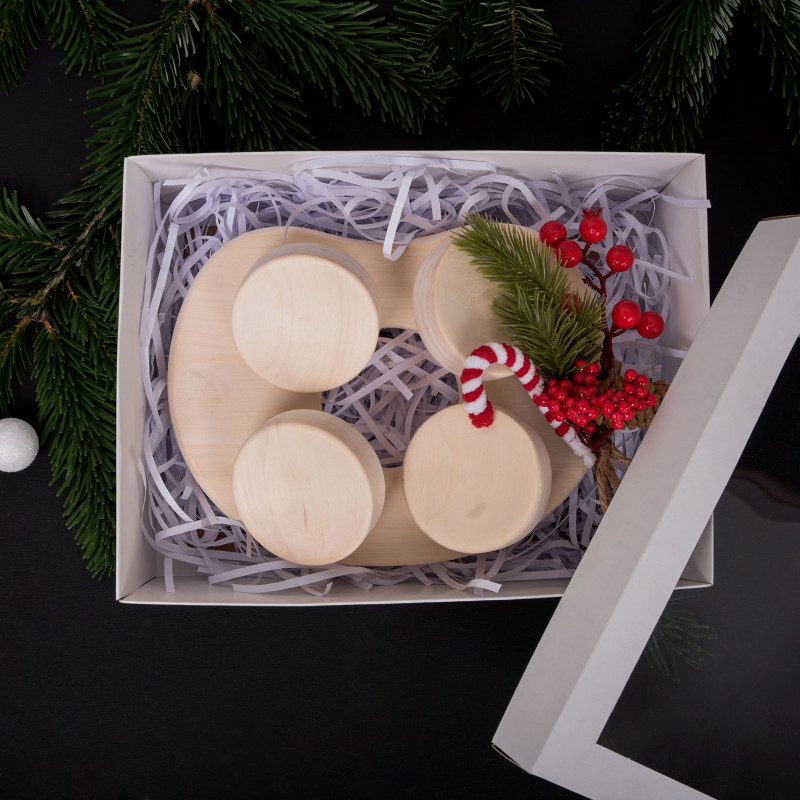 Pirties pogalvis, dovanų dėžutėje, drebulės mediena