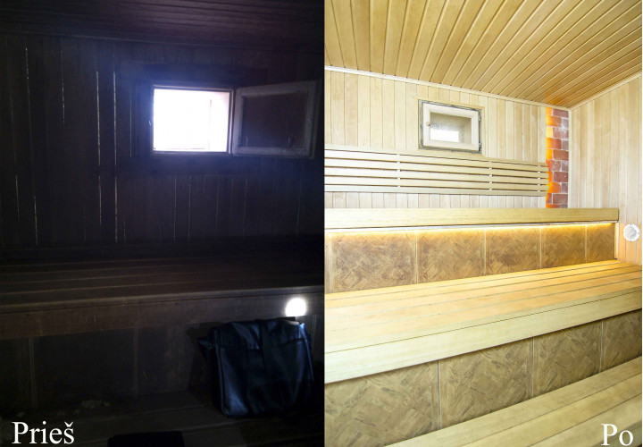 Saunos renovacija Račkauskų sodyboje "Agluonoje"