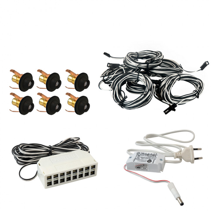 Saunos apšvietimas LedLite 6, juodas