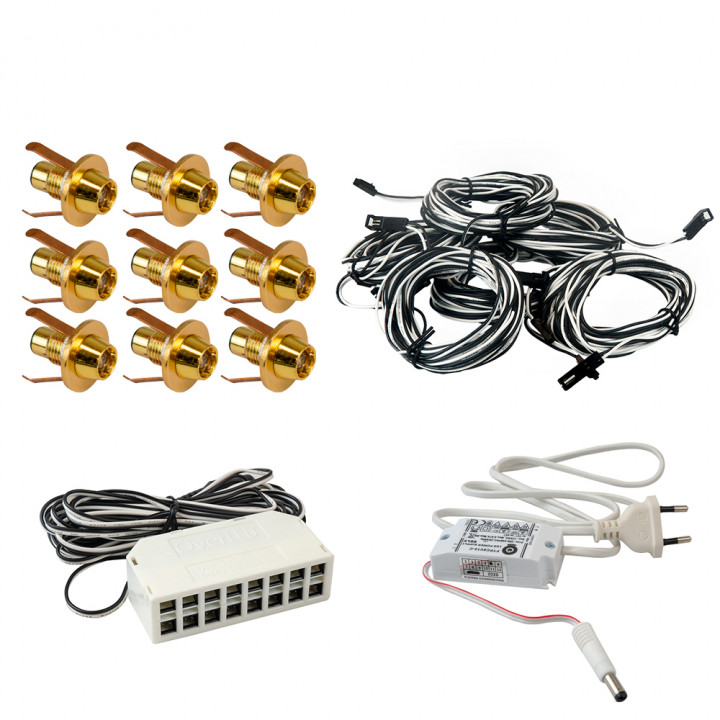 Saunos apšvietimas LedLite 9, auksinis