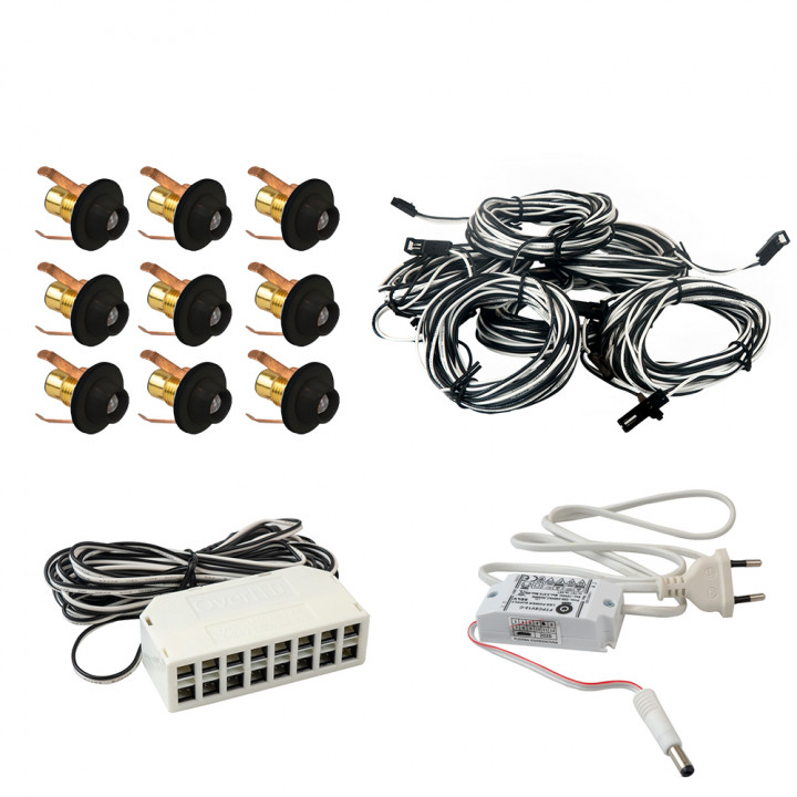 Saunos apšvietimas LedLite 9, juodas