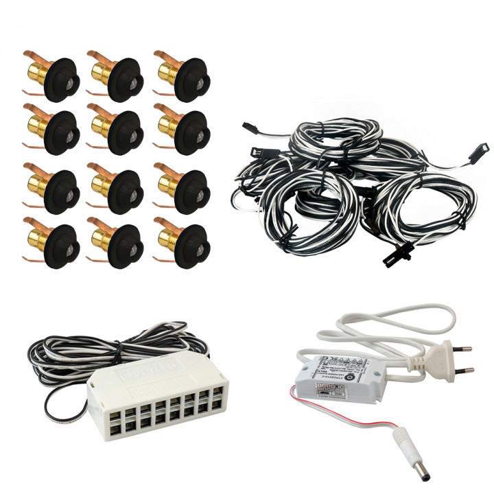 Saunos apšvietimas LedLite 12, juodas