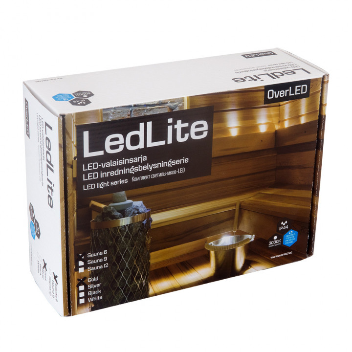 Saunos apšvietimas LedLite 6, juodas