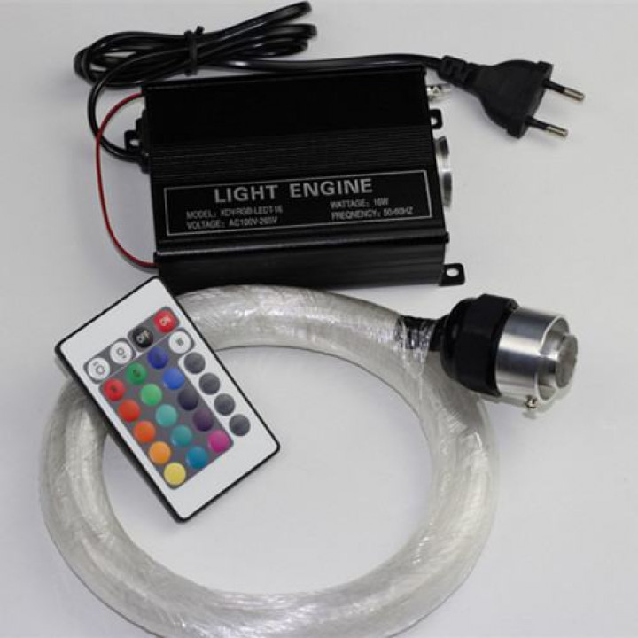 LED RGB apšvietimas šviesolaidinis SPALVOTOS ŽVAIGŽDĖS 2 m.