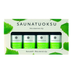 Emendo pirties eterinių aliejų rinkinys, 4x10 ml  Emendo pirties eterinių aliejų rinkinys, 4x10 ml