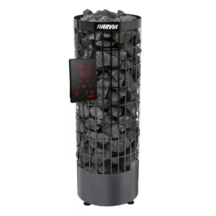 Elektrinė pirties krosnelė - HARVIA Cilindro Black Steel PC70XE 6,8 kW