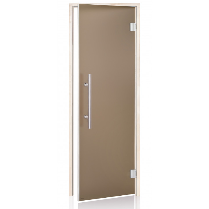 AD LUX stiklinės pirties durys, Matinis stiklas, 70 x 200, Drebulė, Matinė bronzinė