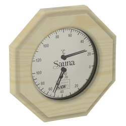 SAWO termo-higrometras 241-THP, aštuonkampis, pušis 