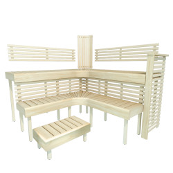 Modulinis pirties gultas PREMIUM, Drebulės mediena  Modulinis pirties gultas PREMIUM, Drebulės mediena