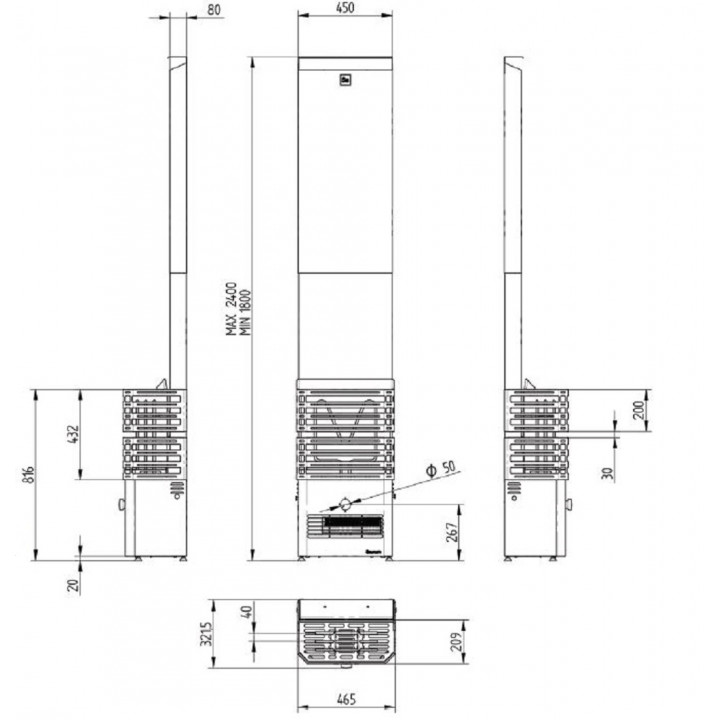 Elektrinė pirties krosnelė - SAUNUM Experience Black
