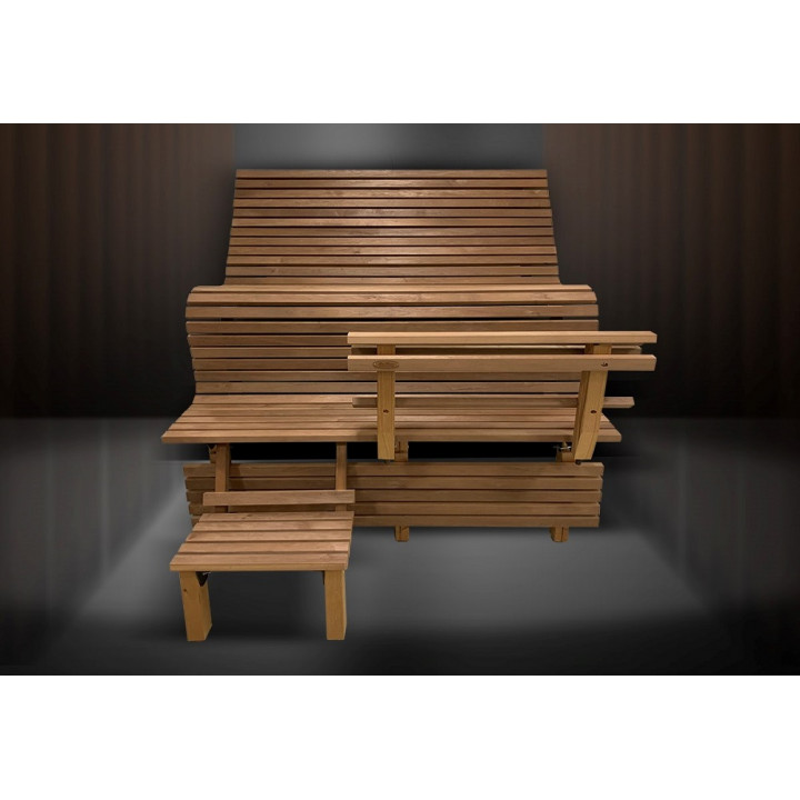 Modulinis pirties gultas ERGONOMIC, Termo-drebulės mediena, 2100 mm