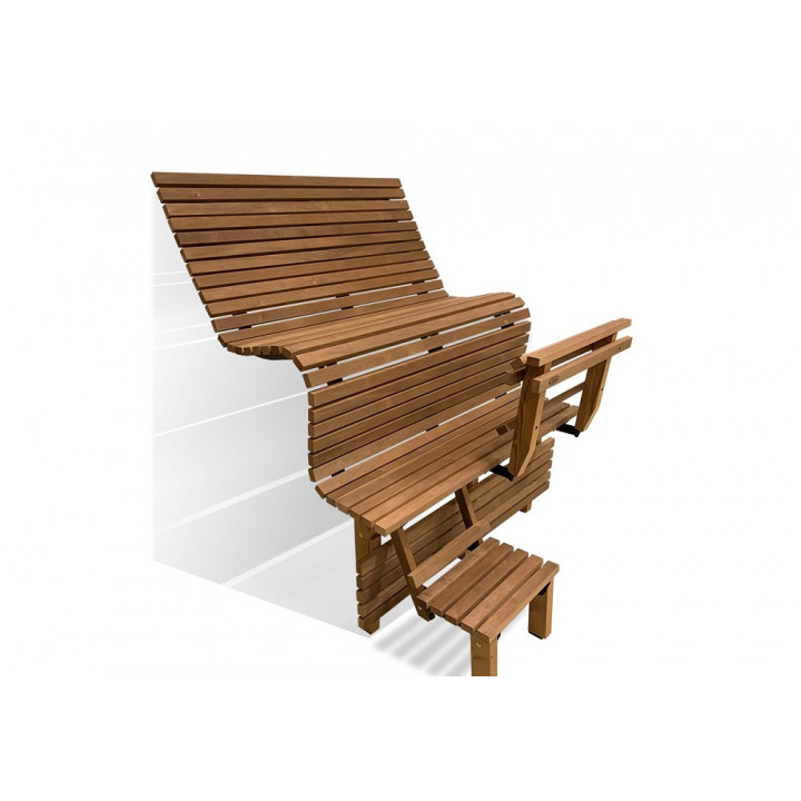 Modulinis pirties gultas ERGONOMIC, Termo-drebulės mediena, 2100 mm