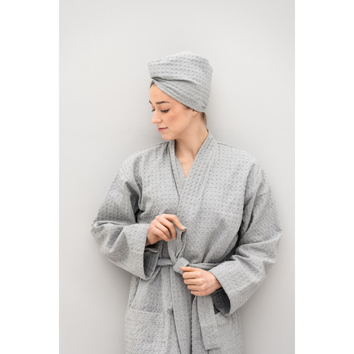 Chalatas, L/XL, Šviesiai pilkas