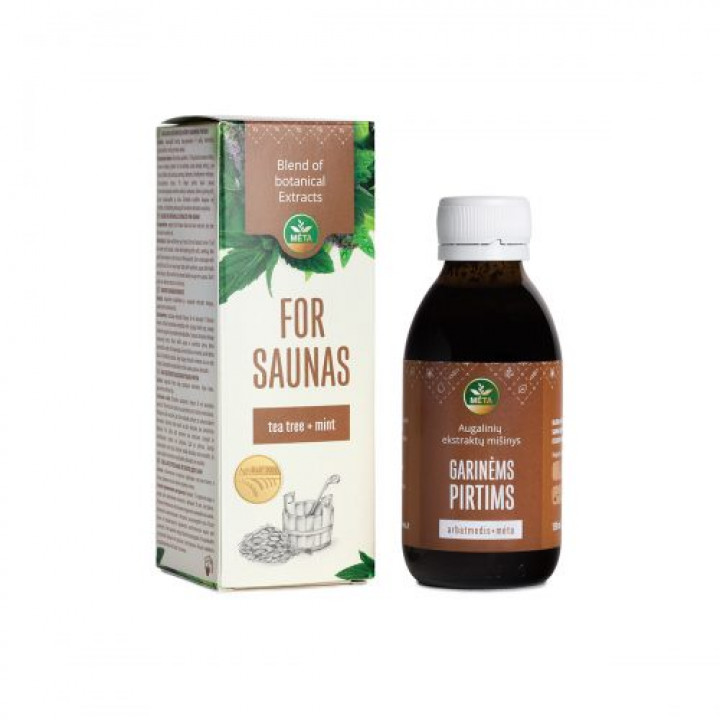 Augalinių ekstraktų mišinys pirtims su arbatmedžio ir mėtų eteriniais aliejais, 150 ml