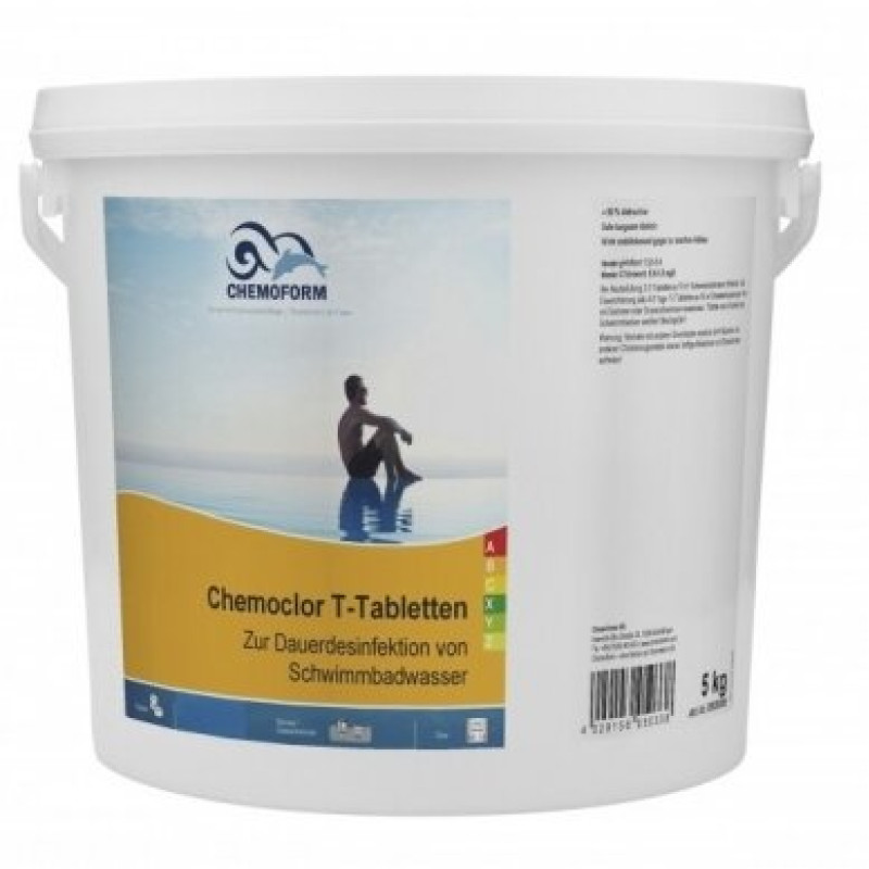 Lėto tirpimo chloras CHEMOCLOR T-Tabletės po 20 g, 5 kg Lėto tirpimo chloras CHEMOCLOR T-Tabletės po 20 g, 5 kg