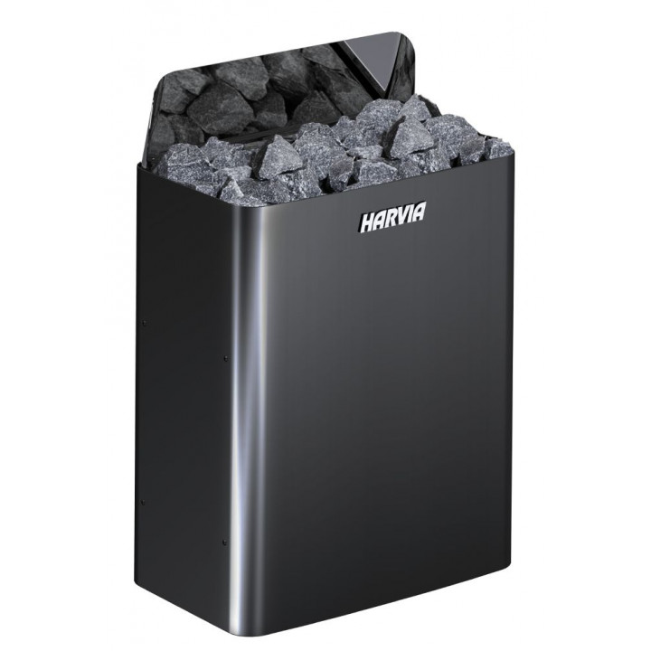 Elektrinė pirties krosnelė - HARVIA The Wall Black Steel SW45E 4.5 kW