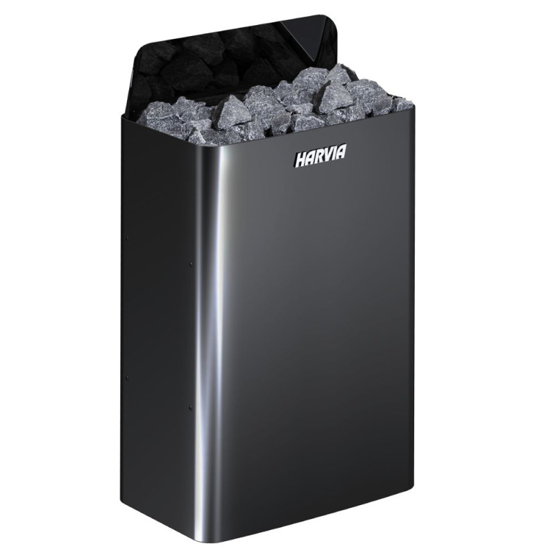 Elektrinė pirties krosnelė - HARVIA The Wall Black Steel SW90E 9 kW