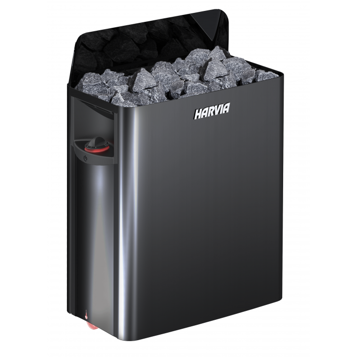 Elektrinė pirties krosnelė - HARVIA The Wall Black Steel SW60 6 kW