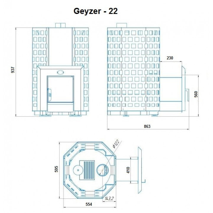 Malkinė pirties krosnelė - NOVA GEYZER 22