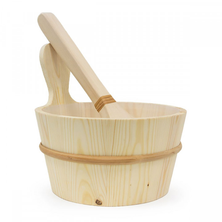 SAWO medinio 4 L kubiliuko ir 36 cm samčio rinkinys, pušis
