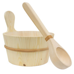 SAWO medinio 4 L kubiliuko ir 36 cm samčio rinkinys, pušis  SAWO medinio 4 L kubiliuko ir 36 cm samčio rinkinys, pušis