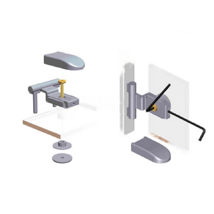 ABLOY durų vyriai garinės pirties durims, pilka, ABLFL75