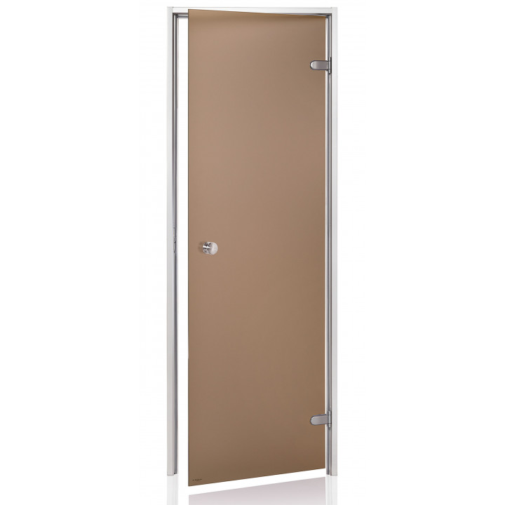 AD stiklinės durys turkiškoms pirtims, Matinis stiklas, 80 x 210, Matinė bronzinė