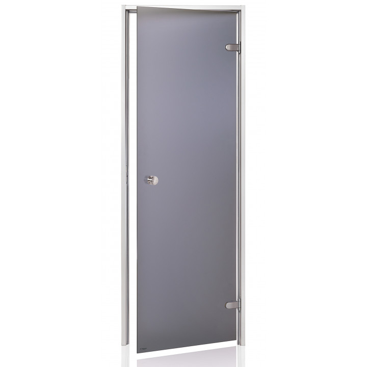 AD stiklinės durys turkiškoms pirtims, Matinis stiklas, 80 x 210, Matinė pilka