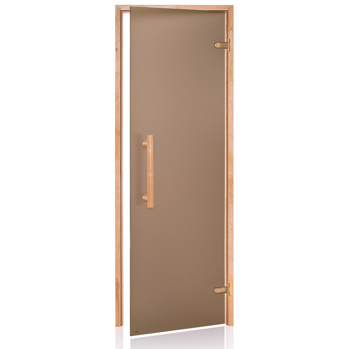 AD NATURAL stiklinės pirties durys, Matinis stiklas, 80 x 190, Juodalksnis, Matinė bronzinė