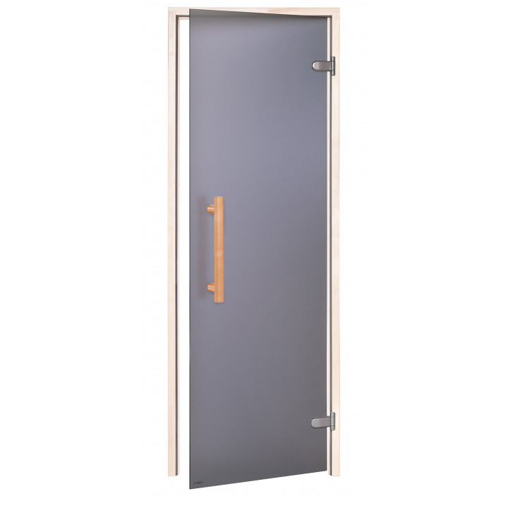 AD NATURAL stiklinės pirties durys, Matinis stiklas, 80 x 210, Drebulė, Matinė pilka