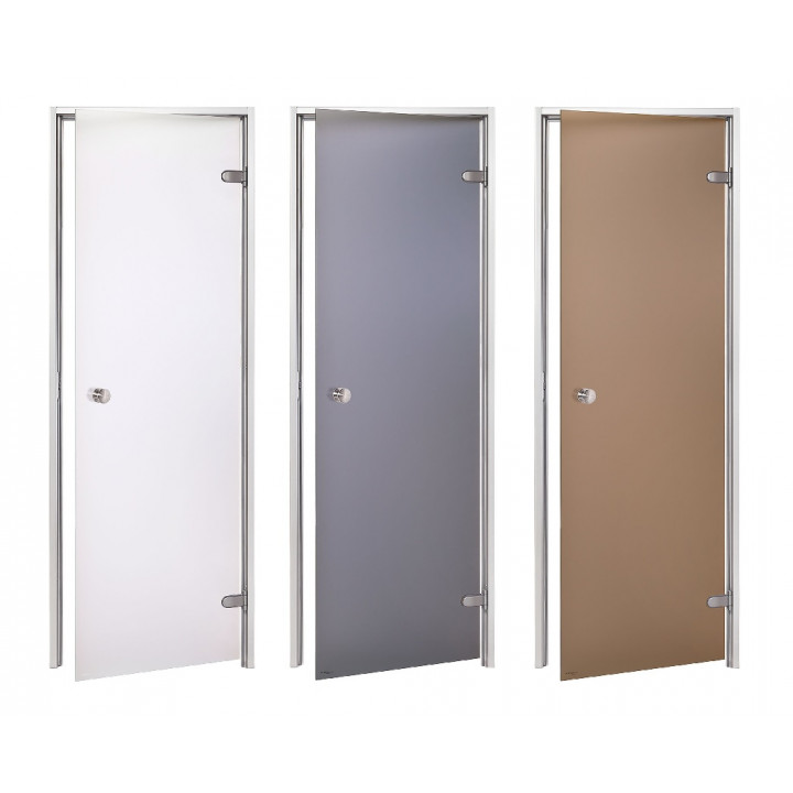 AD stiklinės durys turkiškoms pirtims, Matinis stiklas, 80 x 210, Matinė pilka
