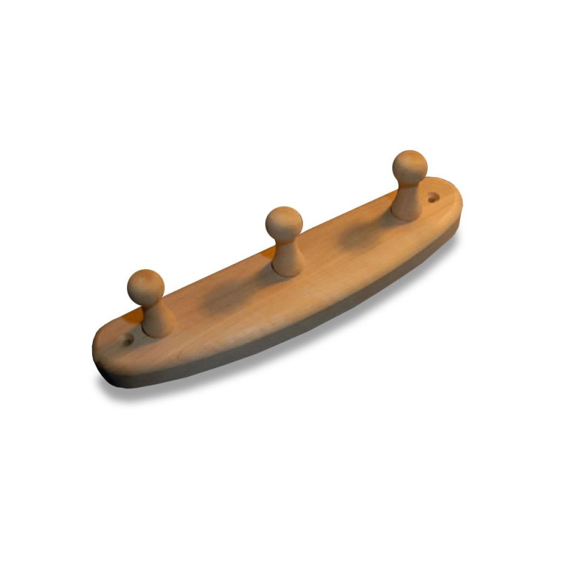 Juodalksnio medienos kabykla su 3 kabliais