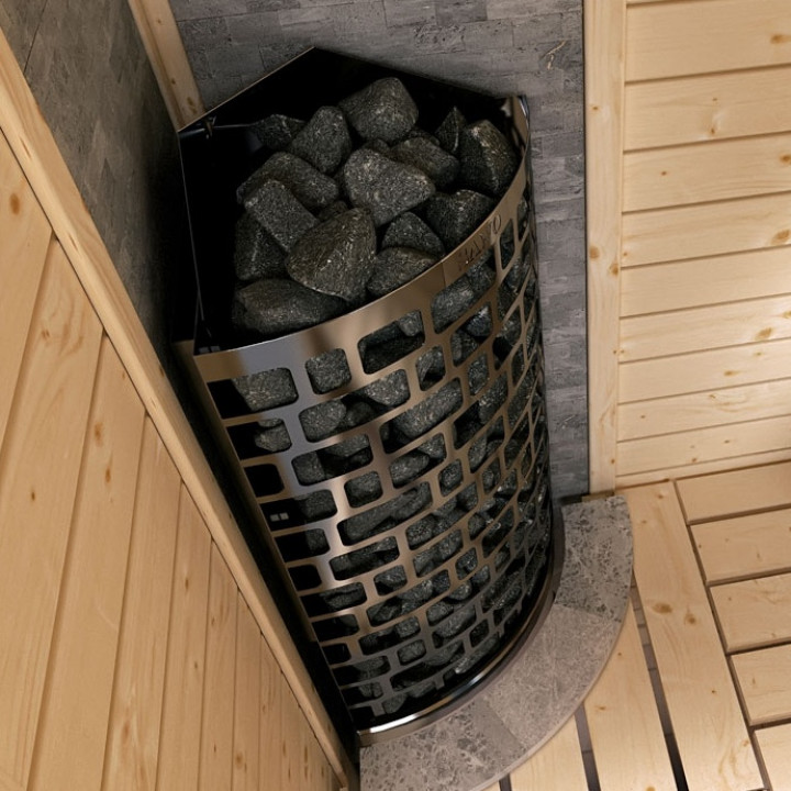Elektrinė pirties krosnelė – SAWOTEC Ari Corner 7,5 kW, be valdymo pulto