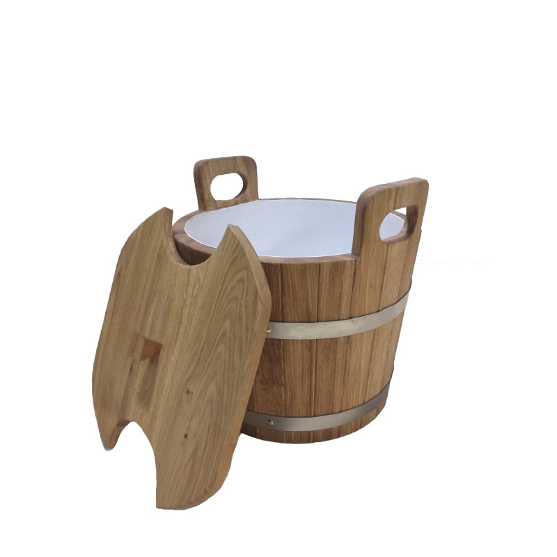 Ąžuolinis dubuo su dangčiu, 24 l