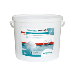 Lėto tirpimo daugiafunkcinės chloro tabletės Chlorilong Power 5, 5kg  Lėto tirpimo daugiafunkcinės chloro tabletės Chlorilong Power 5, 5kg
