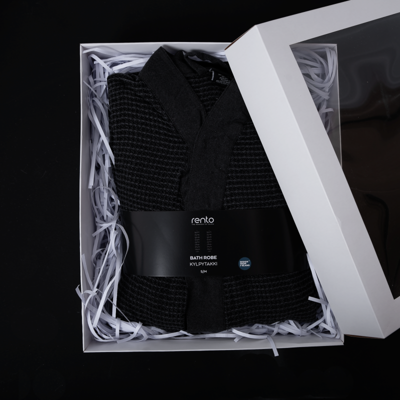 Chalatas dovanų dėžutėje, RENTO KENNO, S/M, pilkas