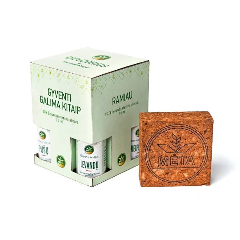 Difuzorius ir eterinių aliejų mišiniai - MĖTINIO GYVENIMO rinkinys