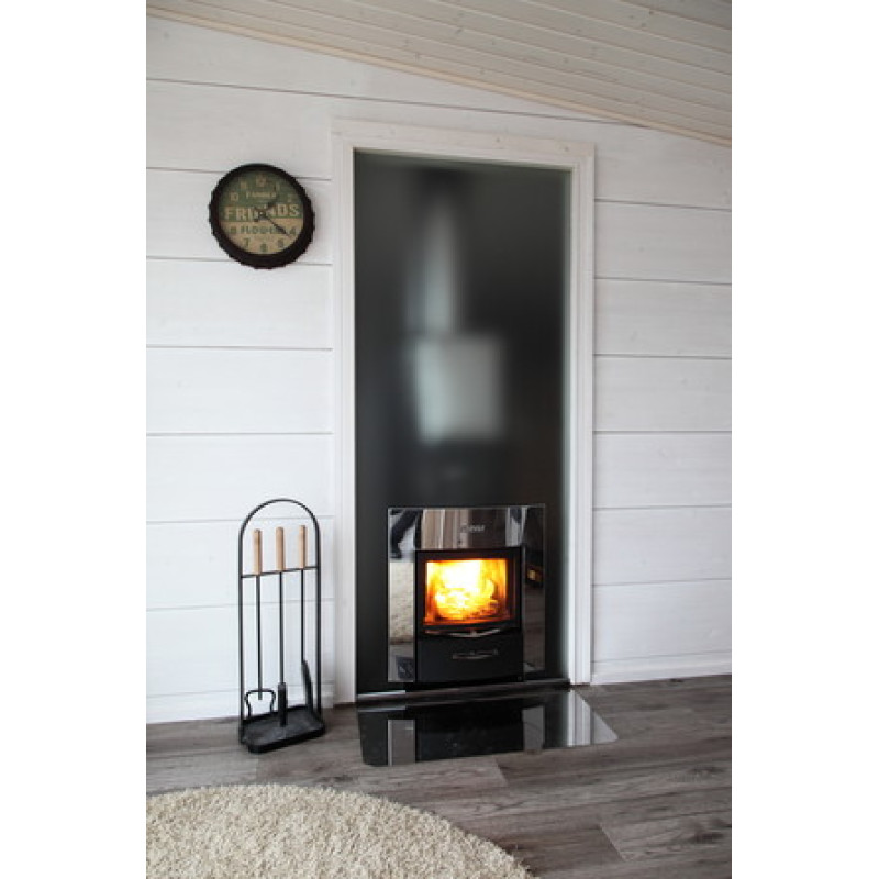 HARVIA Duo stiklinė siena 9 x 19, su rėmu, aliuminis pilkas 