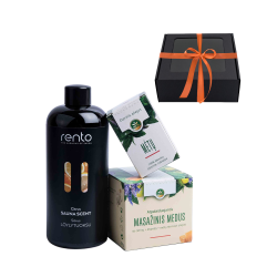 Dovanų rinkinys dovanų dėžutėje CITRINA. Medus, eterinis aliejus ir kvapioji esencija 