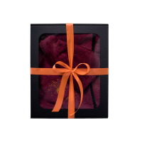 Dovanų rinkinys dovanų dėžutėje JAI. Moteriška pirties kepurė ir prijuostė - BORDO