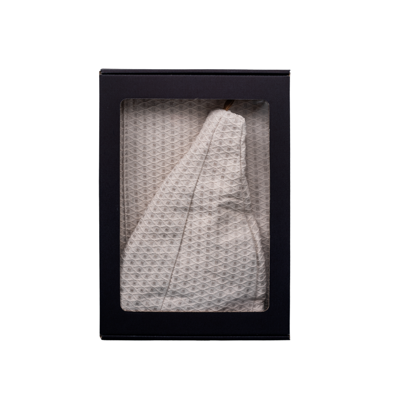 Dovanų rinkinys dovanų dėžutėje JAM. Vyriška pirties kepurė ir prijuostė - LININĖ