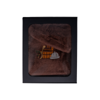 Dovanų rinkinys dovanų dėžutėje JAM. Vyriška pirties kepurė ir prijuostė - RUDA