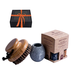 Dovanų rinkinys dovanų dėžutėje KVAPŲ ŠILUMA. Šepetėlis, taurelė kvapams ir eteriniai aliejai 