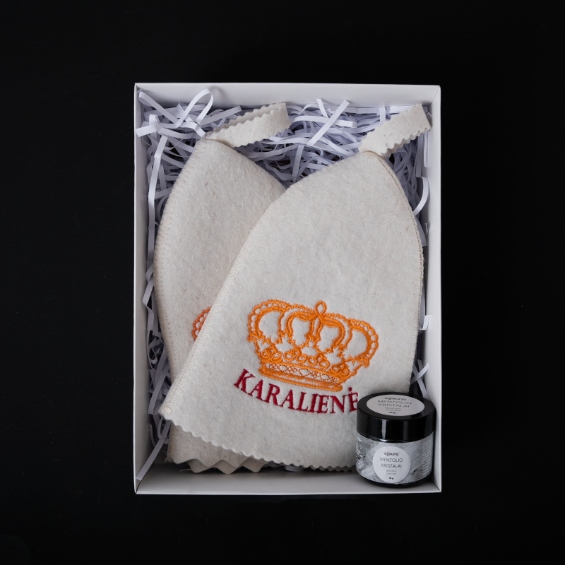 Dovanų rinkinys ŠVIESŪS KARALIAI dovanų dėžutėje. Kepurės ir mentolio kristalai