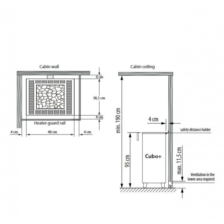 Elektrinė pirties krosnelė - EOS Cubo Plus, 9 kW