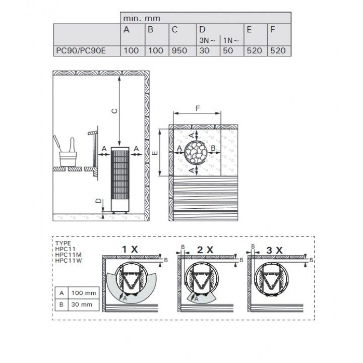 Elektrinė pirties krosnelė - HARVIA Cilindro Black Steel PC90E 9 kW