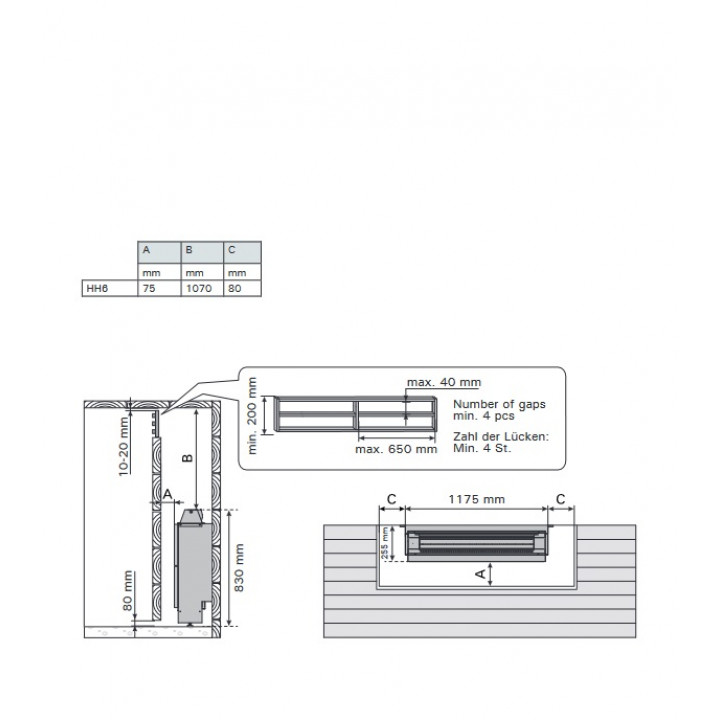 Elektrinė pirties krosnelė - HARVIA Hidden Heater HH6 6,0 kW