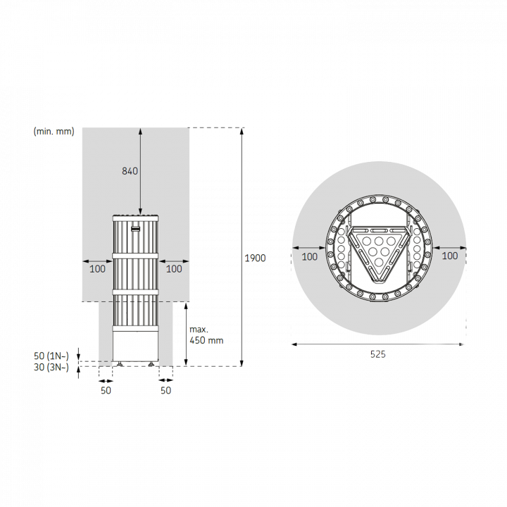 Elektrinė pirties krosnelė - Harvia Legend PO110FC 10,8 kW WiFi juoda