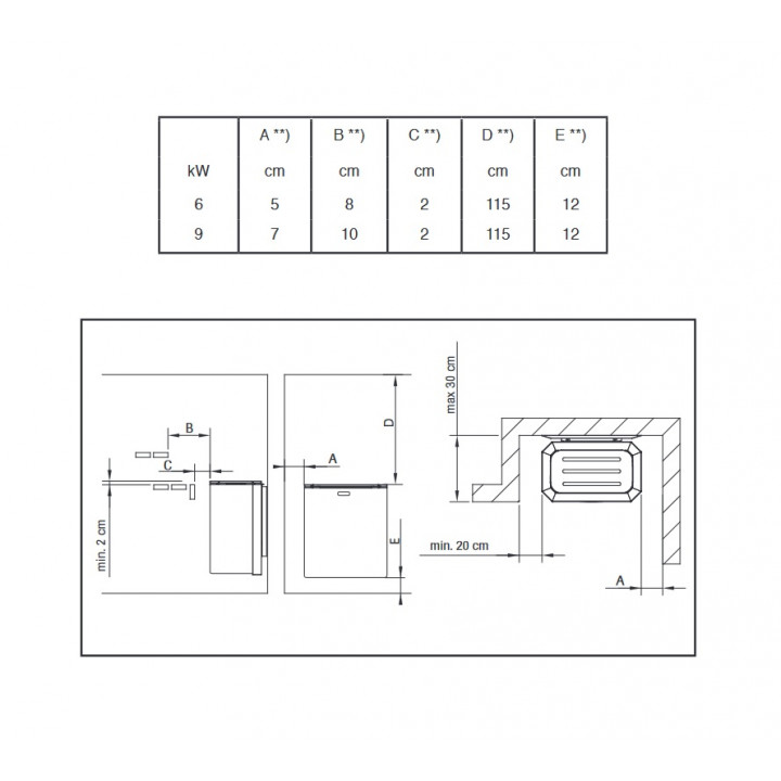 Elektrinė pirties krosnelė - NARVI NC Electric, nerūdijančio plieno 6 kW